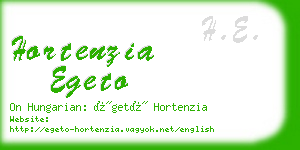 hortenzia egeto business card